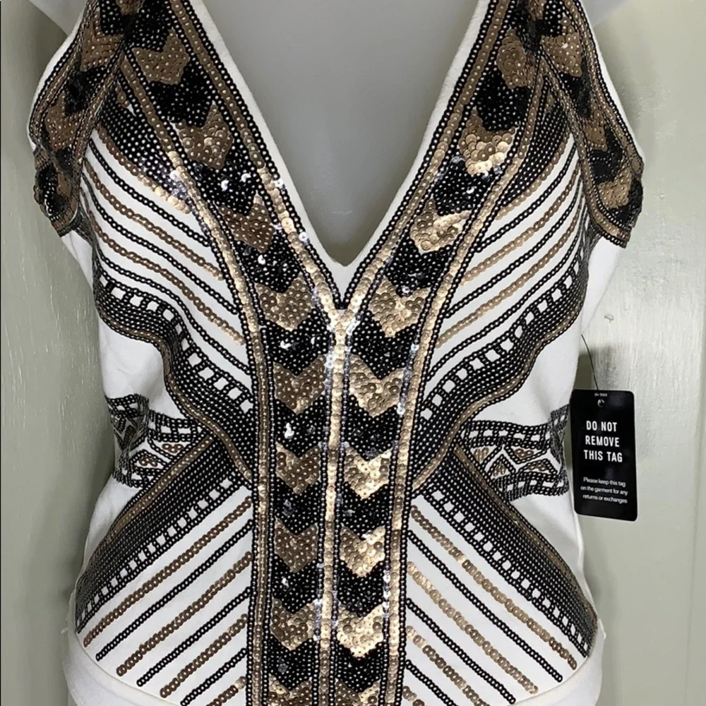 Express Sequined Body Suit - Picture 2 of 10